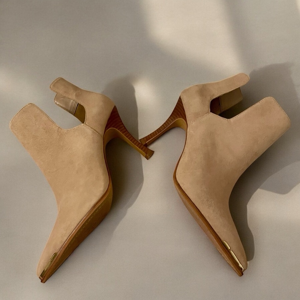 Vince Camuto Frendin Leather Tan Booties Size 9.5 - Picture 5 of 15
